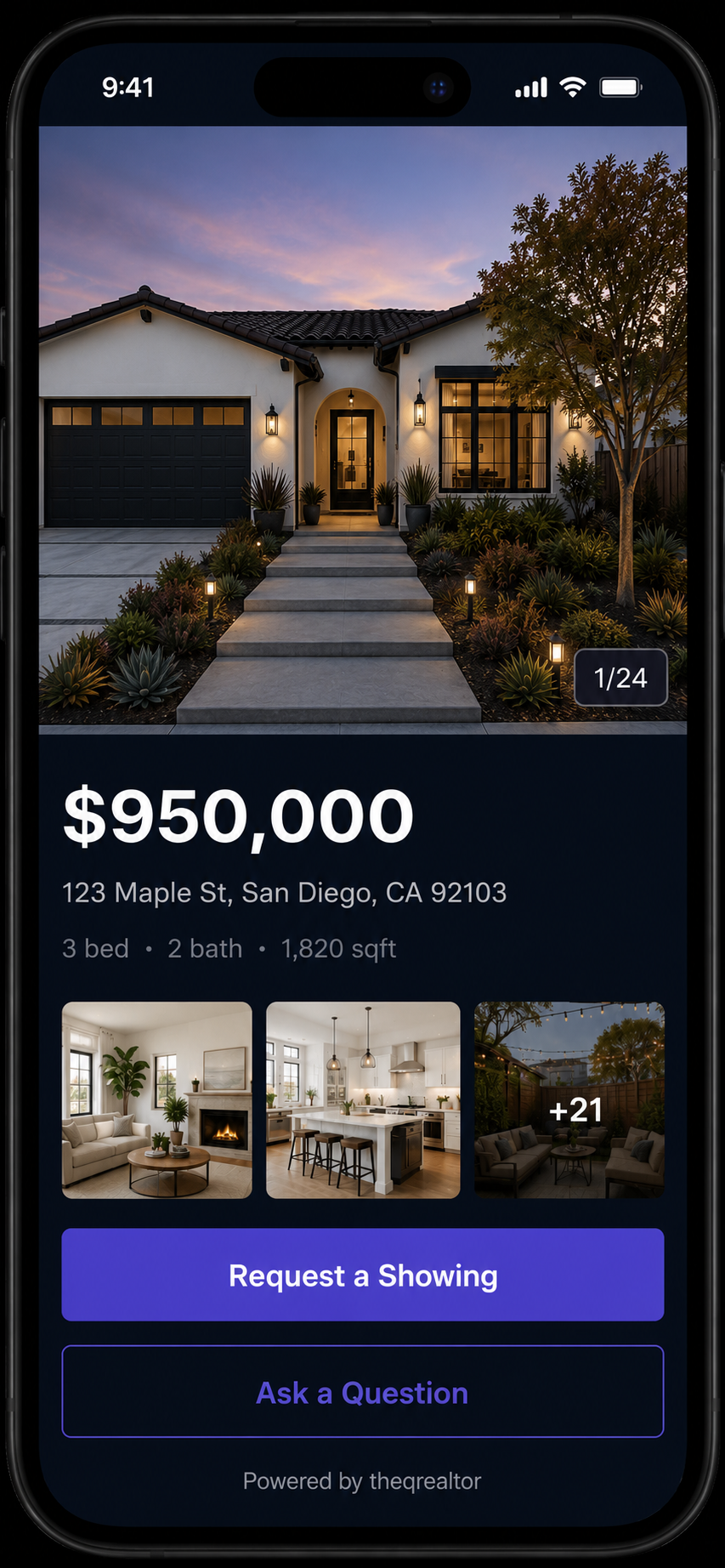 Buyer property page on mobile